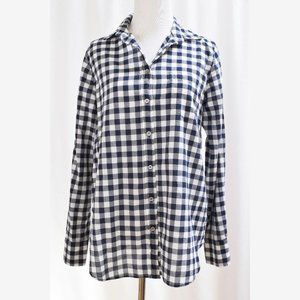 J.Crew Women's Size S Navy Blue & White Light Shirt Top Blouse
